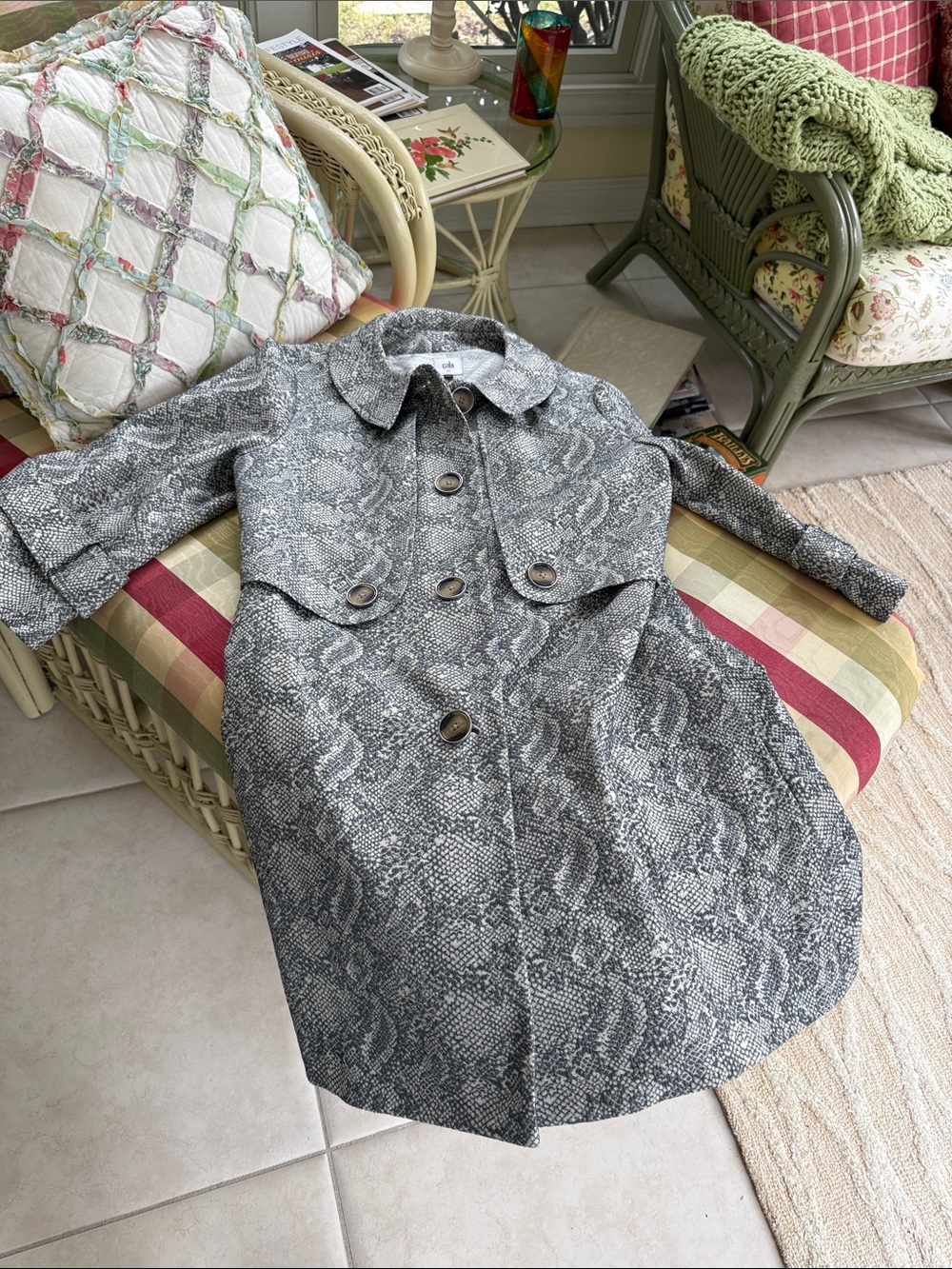 Cabi Snakeskin detailed Jacket Small
